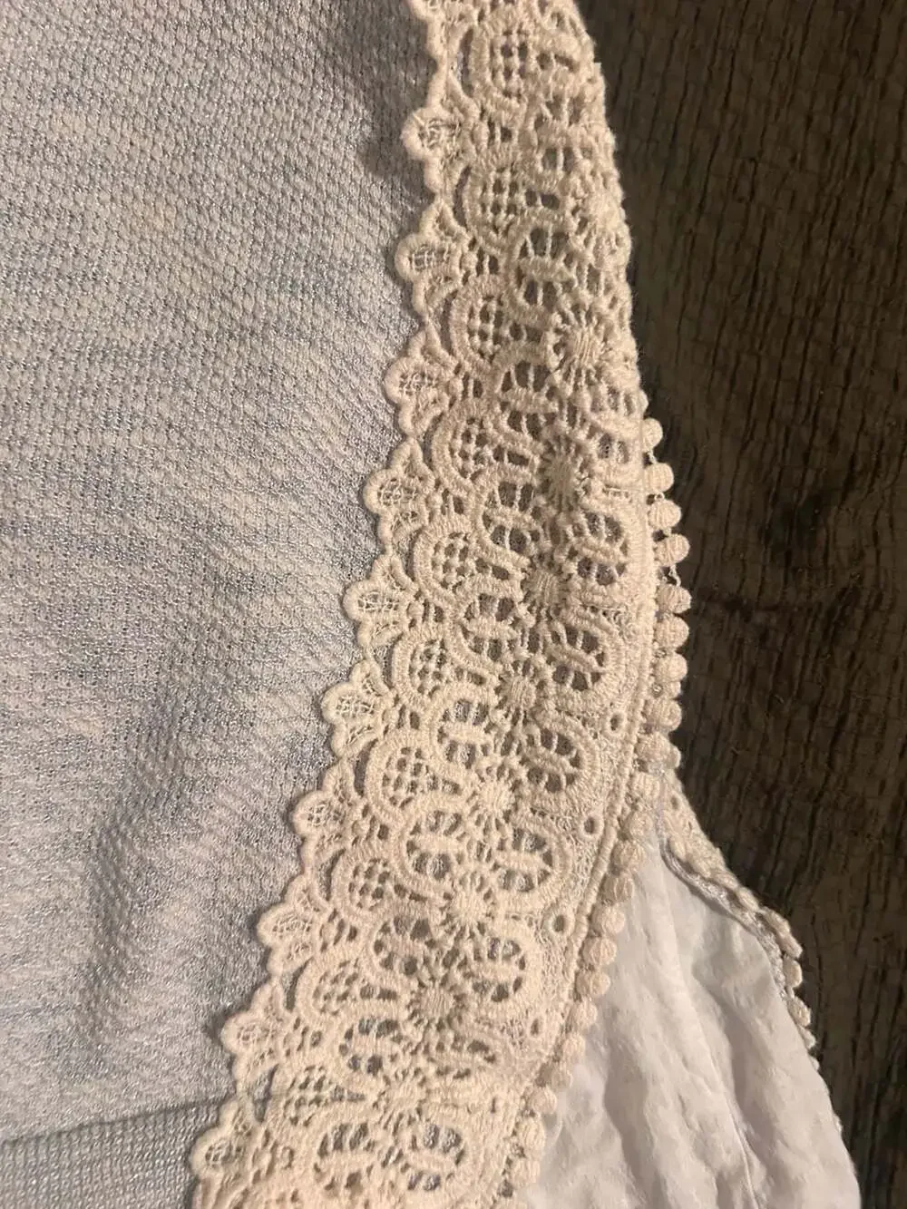 Anthropologie Moth Sleeveless Sweater Tank Size M/M Gray Lace Layered